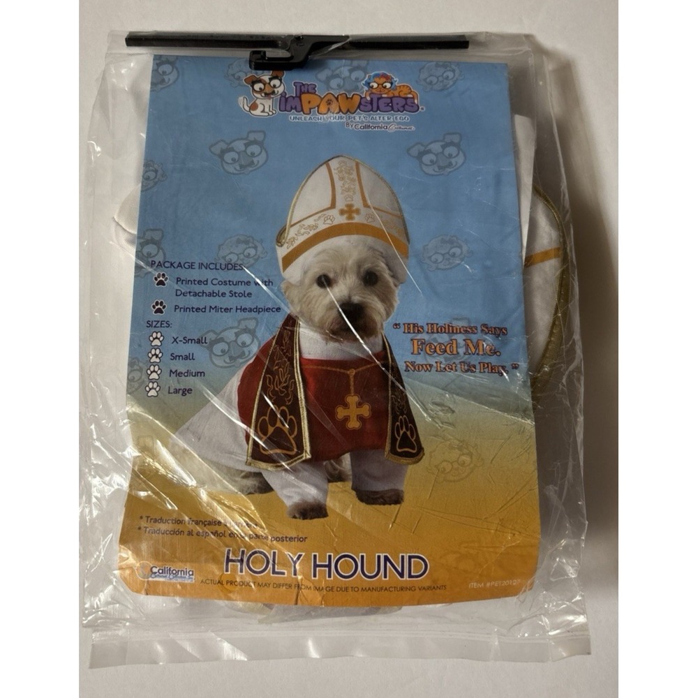 Costume for Pets "The Impawsters. "Holy Hound" costume Size small